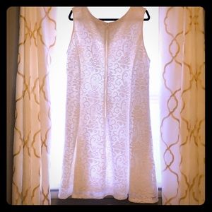 Lace overlay white dress